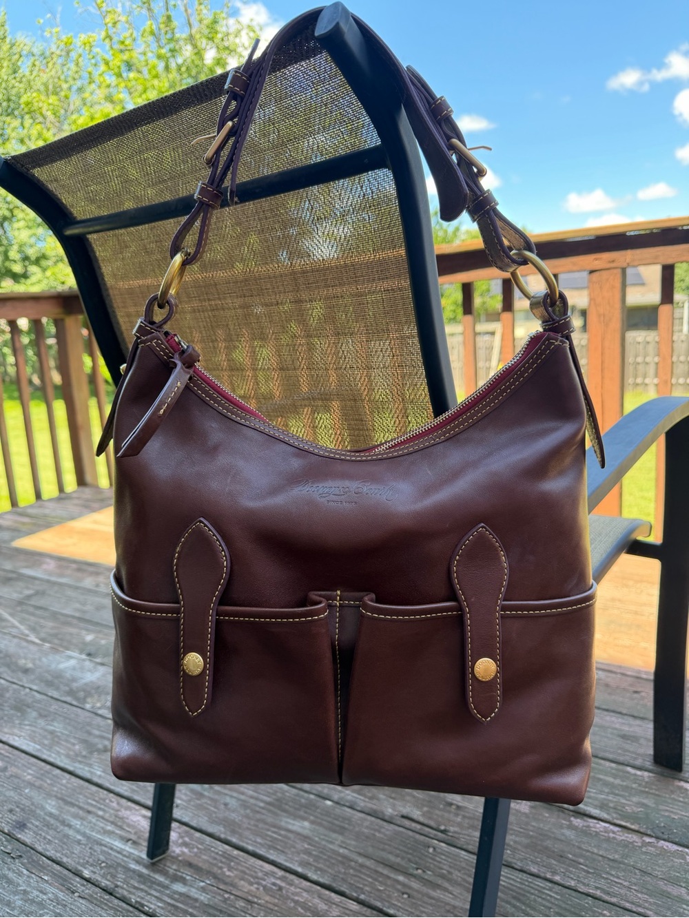 Dooney and Bourke MEDIUM LUCY Florentine Shoulder Bag in CHESTNUT